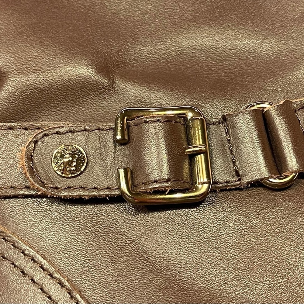 Anne Klein Dark Brown iflex Akcrayton Zipper Ankle Boots Gold Hardware Size 10 - Picture 7 of 14